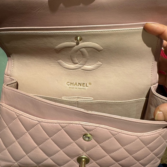 Chanel Lambskin Quilted Medium Double Flap Sakura Pink - Picture 8 of 14
